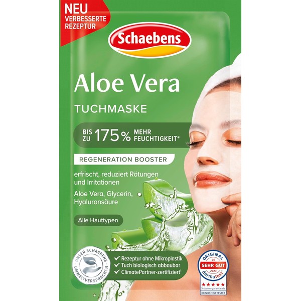 Mascarilla de Tela con Aloe Vera Schaebens – Hidratante y