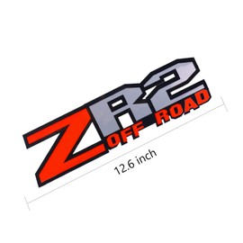 2Pc ZR2 Off Road Sticker Vinyl Racing Bed Side Truck Decal Replacement for Silverado Truck (Red)