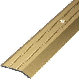 Gedotec Aluminium Transition Profile Perforated End Profile Aluminium Foot Floor Strip Height Adjustment Profile Gold Anodised Cover Strip 90 cm 1 Piece – Transition Rail for Screws
