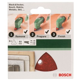 Bosch 2609256A54 Sanding Sheet Set for Delta Sanders (6-Piece)