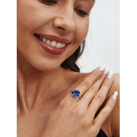 PEPELUALI Sea Glass Ring Sea Glass Jewelry Beach Glass Ring Seaglass Ring Seaglass Jewelry Ring Everyday Ring, Ocean Jewelry Inspirational Gifts for Women, Mom, Sister (Coblat Blue)