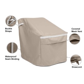 Covermates Outdoor Chair Cover - Premium Polyester, Weather Resistant, Drawcord Hem, Seating and Chair Covers, 32W x 32D x 35H, Clay