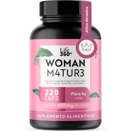 LIFE 360+ Multivitamínico | Colágeno, Inositol, Calcio, Vitamina E, K2, A, D3, B12, B1, B2, B3, B5, B6, B7 Y B9 | 220 Cápsulas Woman MATURE