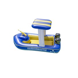 SWIMLINE ORIGINAL Harbor Master Inflatable Patrol Boat Pool Float Ride On With Fun Constant Flow Water Squirter For Kids Cool Retro Style For Beach Ocean Pool Lake Extra Thick Large Floatie