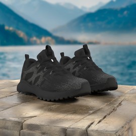 Shoes for Crews Heather II, Women's Soft Toe (ST) Work Shoes, Slip Resistant, Water Resistant, Black, Size 5.5 Wide