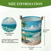 Beach Scenes Laundry Hamper, Oxford Cloth Boys Room Basket, 15.75x19.7in