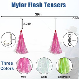 Fishing Bait Rigs Saltwater Fishing Rigs Hi-Lo Rig Flounder Rig Mylar Bucktail Teaser Rig for Bottom Fishing Sea Bass Halibut Rockfish Cod