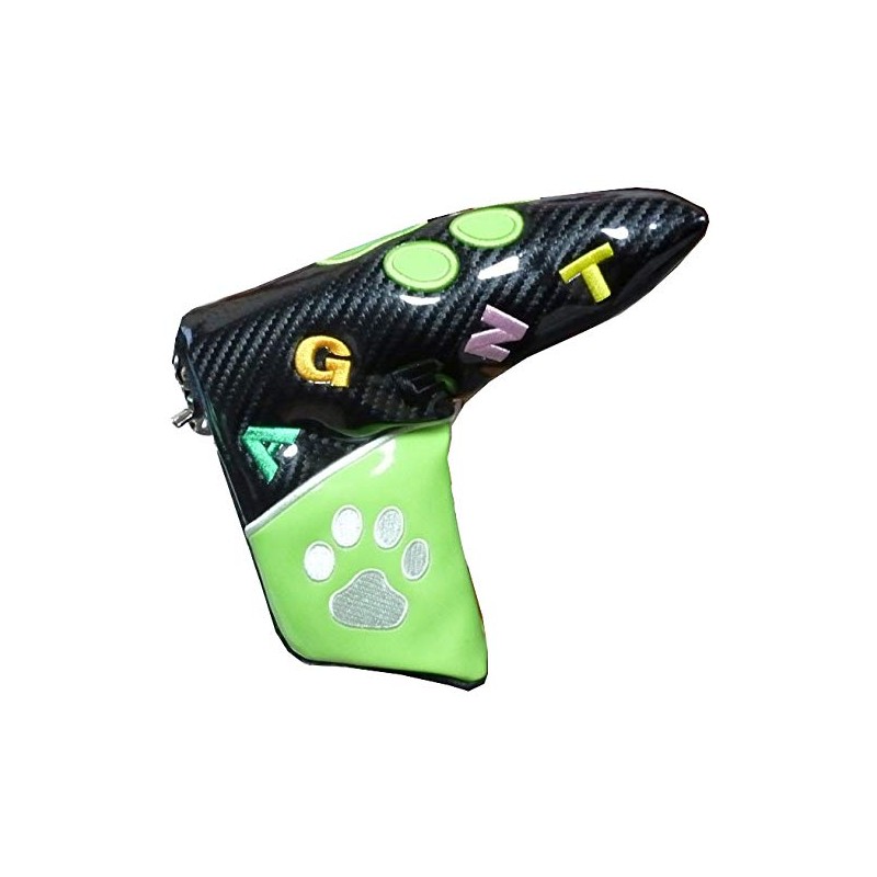 Golf Paws Pitch Putter Cover Magnetic Putter Cover (Black/Green)