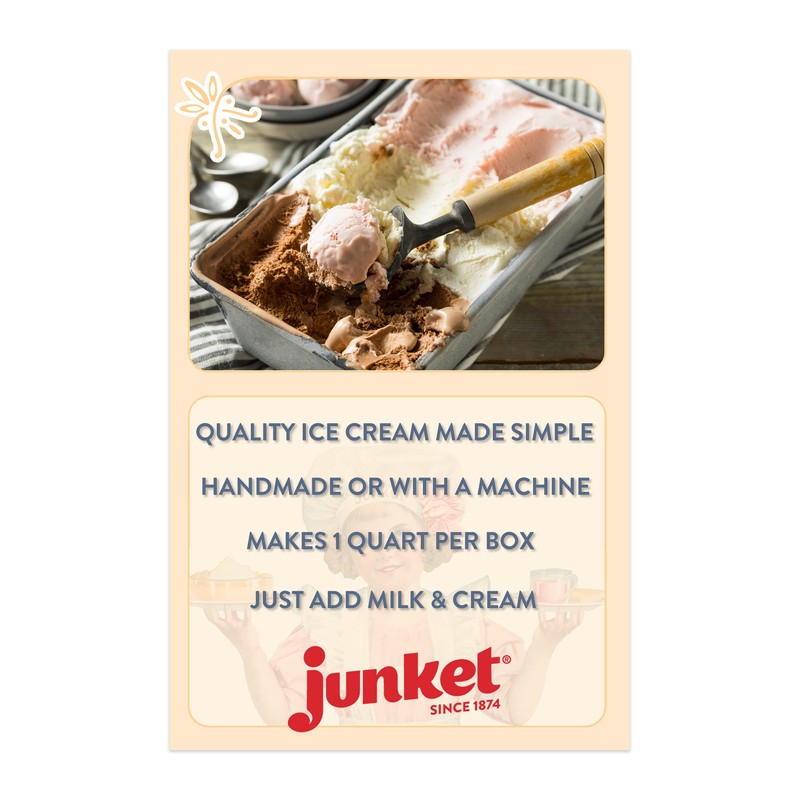 Junket Strawberry Ice Cream Mix: Makes 6 Quarts Old Fashioned