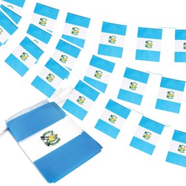 GSYLPFT Guatemala Flags Guatemalan String Flag Banners for Patriotic Events Independence Day Sports Bars Inside Outside Decorations 33 Feet 30 Flags
