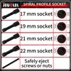 JEUCLEL 5PCS Twist Socket Set, 12.5 mm 1/2 inch Drive
