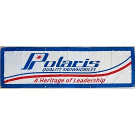 POLARIS VINTAGE SNOWMOBILE SLED FLAG BANNER 3x10ft DRAPEAU MAN CAVE GARAGE TX