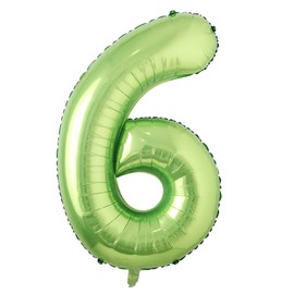 40 inch Large Green Foil Number 0-9 Helium Balloons Figures Ball Baby Shower Happy Birthday Party Wedding Decoration Supplies (40 inch Green 6)