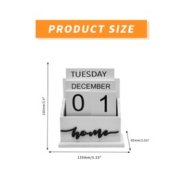 ANMOO Vintage Perpetual Calendars, Wooden Month Week Date Display Blocks for Desk Office Home Decoration Style 3 - White Desktop Block