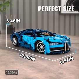 GOTIMON Bluce Sports Car MOC Building Blocks Kit, 1:14 Scale Sports Car Model Toys(1355 Pcs)，Gift for Adults and Kids