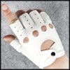 White Fang NT249 Fingerless Gloves, Punk Rock Leather, Cool Band,