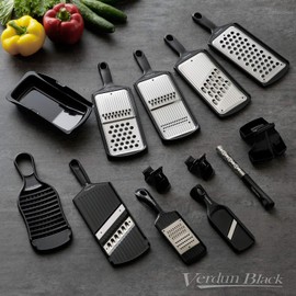 【Amazon.co.jp限定】 Shimomura Kougyou Antibacterial Japan-made Verdun Black Slicer Set 5P, Dishwasher Safe, OVB-919, Made in Tsubamesanjo, Niigata