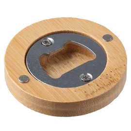 hobbyme Bamboo Bottle Opener, Beer Opener, Can Driver, Refrigerator With Magnet, Round Solid Wood Liquor Open