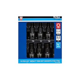 Blue Spot Tools 10 PCE 1/2" Impact Torx Bit Socket (T20-T70)