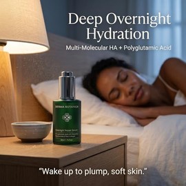 Overnight Repair Serum, With Multi-Molecular Hyaluronic Acid, Niacinamide & Bakuchiol, Hydrating Night Face Serum, Refresh the look of skin for a more youthful appearance.(1pc)