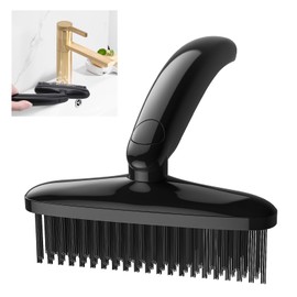 TQRR 360 Degree Rotating Crevice Cleaning Brush- Household Hard Bristle Cleaning Brush, Multifunctional Bathroom Cleaning Tools for Kitchen Sink, Window, Tile, Toilet Seat (1, Black)