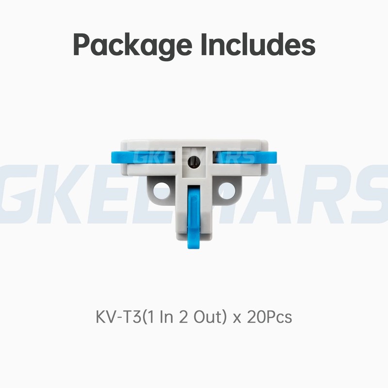 GKEEMARS 20Pcs 3 Way T-Shape Connectors for Wiring, Quick Wire