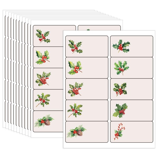 300 Pieces Christmas Address Labels 2 x 4 Inches Printable