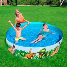 Alberca Circular Infantil De Dinosaurios Grande De 244 Cm                                                                                             