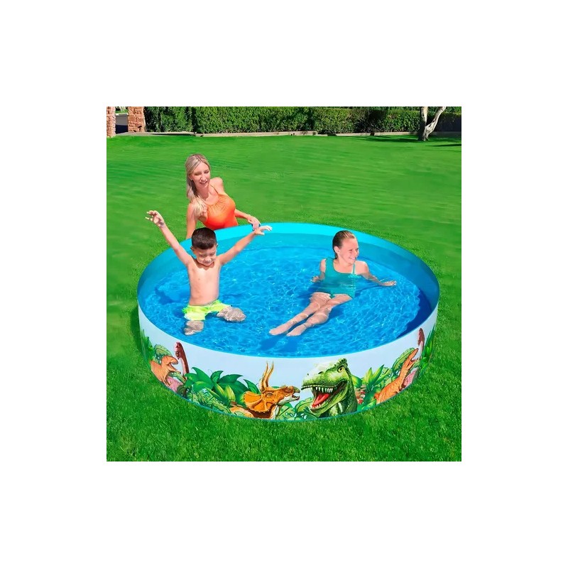 Alberca Circular Infantil De Dinosaurios Grande De 244 Cm