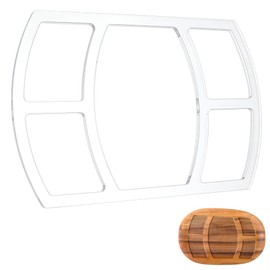 BENECREAT 5 Pocket Valet Tray Router Template, Rectangle Acrylic Woodworking Router Inlay Template with Film for Creating Unique Inlays in Signs, Craft Projects, 11.7x7.8inch, 6mm Thick