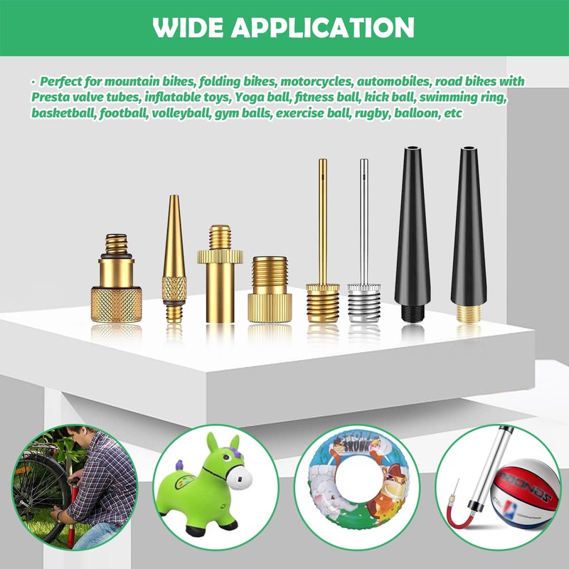 Yauhar 24Pcs Brass Presta Schrader Valve Adapter Tools Set Contains