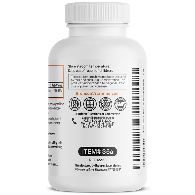 Bronson Vitamin B12 1000 mcg Sustained Release Premium Non GMO