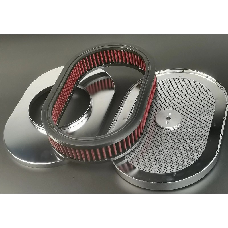 Rodspeedracing New 12" Super Flow Oval Air Cleaner Set With