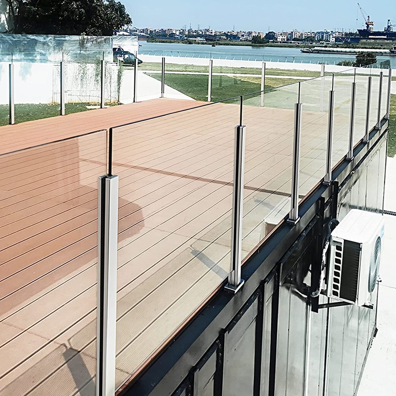 Glass Balustrade Post 37.4" End Post, 304 Stainless Steel Black