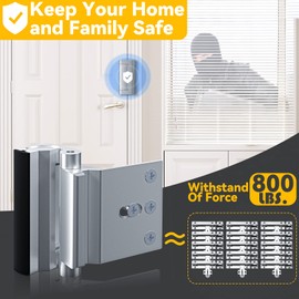 4 Pack Home Security Door Lock Withstand 800 lbs for Inward Swinging Door,Door Reinforcement Lock with 8 Screws to Prevent Unauthorized Entry,Extra Security Door Locks for Home Security and Privacy