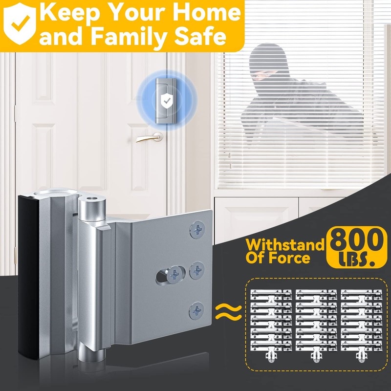 4 Pack Home Security Door Lock Withstand 800 lbs for