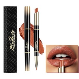 Lápiz Labial Y Delineador de Labios de Doble Punta 2 en 1, Lápices Labiales de Larga Duración Labial Mate Lápiz Labial Resistente Al Agua, lip Liner de Terciopelo (#11, 2in1)