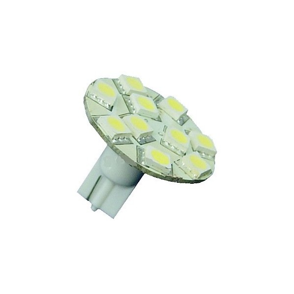 LEDwholesalers T10 Wedge Base 10 SMD5050 LED Warm White Back Pin, 10-30V DC, 1439WW (Single Bulb)