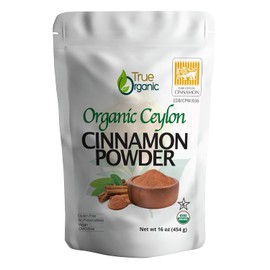 True Organic Canela De Ceilán En Polvo, 1 Lb, Sin Gluten, Certificado Usda Y Kosher, Canela Orgánica En Polvo, Canela Molida, Sin Ogm, Ceilán Calidad Premium