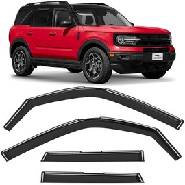Voron Glass in-Channel Extra Durable Rain Guards for Ford Bronco Sport 2021-2026, Window Deflectors, Vent Window Visors, 4 Pieces - 200488