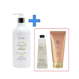 Eve Ever Lightning Plus Essence 500ml + Beyond Hand Cream 30ml + Sooryehan Cleansing Foam 100ml / 이브에버 라이트닝 플러스 에센스 500ml+비욘드 핸드크림30ml+수려한 클렌징폼100ml