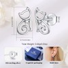 EUDORA Sterling Silver Cat Stud Earrings for Women, Cute Kitten