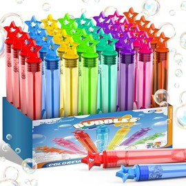 EagleStone 32 Pcs Star Bubble Wands Bulk for Kids, 8 Color Mini Bubble Party Favors, Goodie Bag Stuffers, Classroom Prizes, Birthday Gifts, Easter Basket, Carnival, Summer Outdoor Toys for Toddlers