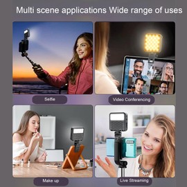 Denash Bi Color LED Video Light, CRI≥95 Dimmable 2500K-6500K Fill Light with Cold Shoe Mount for Camera/Live Streaming​