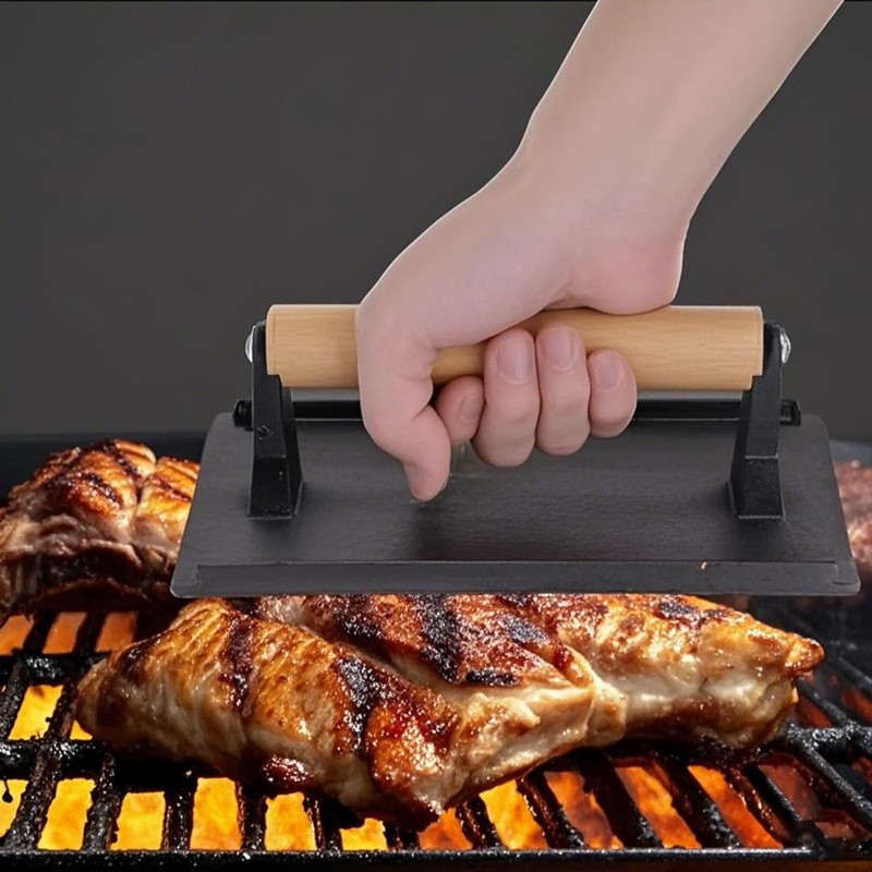 HEIHAK 2 Pack 8 x 4 Inch Cast Iron Grill