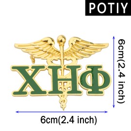 POTIY CEP charm Brooch Gift Ideas Greek Letter Brooch XHO Charm Sorority Jewelry Graduation Gifts (brooch)