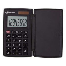 Innovera 15921 15921 Pocket Calculator With Hard Shell Flip Cover, 8-Digit, Lcd