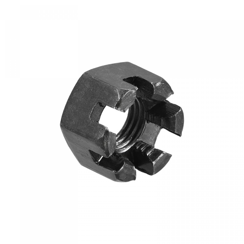 sourcing map M12x1.5mm Hexagon Slotted Nut, Grade 4.8 Carbon Steel