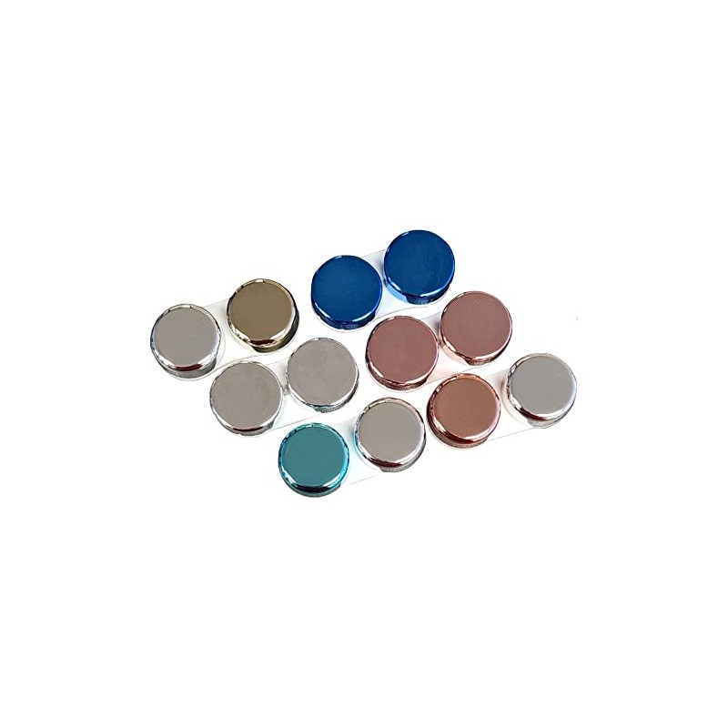 Screw Top Contact Lens Cases, Assorted Shiny Metallic Colors, 6/Pack