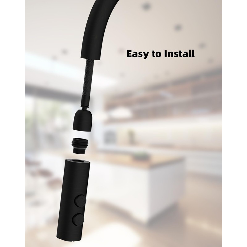 Metal Pull Down Kitchen Faucet Head Replacement with 15 Adapters,